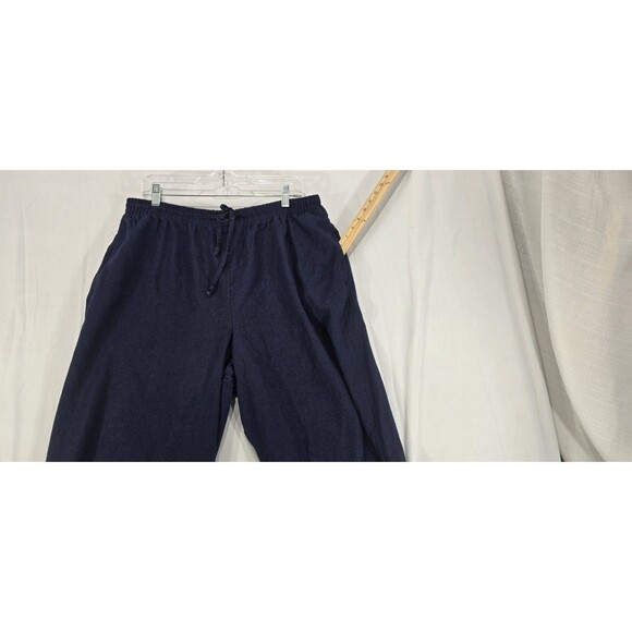 Coldwater Creek Womens 2-Piece Set Linen Tunic Top Crop Pants Blue Lagenlook XL - Picture 6 of 16